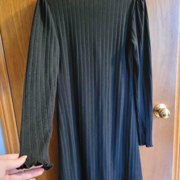 Topshop Black Button Down V Neck Frill Sleeve Dress US 10 - Picture 8 of 8